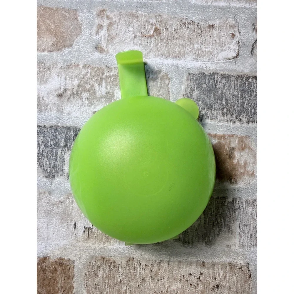 Tupperware‎ Round Snack Container Lime Green Hinged Lid Portable Travel Case 4in